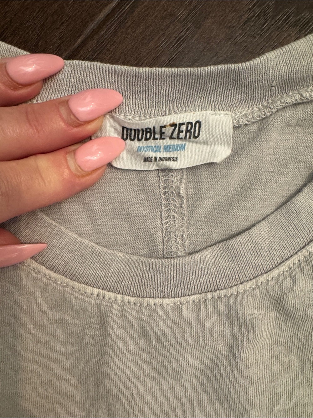 Double Zero Light Gray Cropped Tank Top with Pocket - Picture 4 of 6